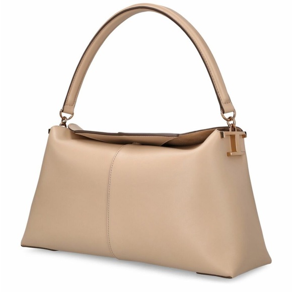 Tod's Cream Shoulder Bag with Gold Accents - Picture 1 of 16
